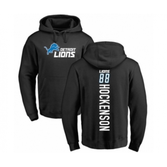 Football Detroit Lions #88 T.J. Hockenson Black Backer Pullover Hoodie - Jersey