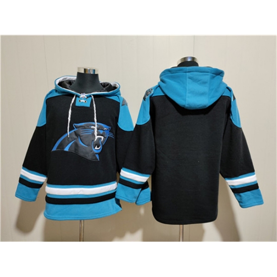 Men's Carolina Panthers Blank Black Ageless Must-Have Lace-Up Pullover Hoodie - Jersey