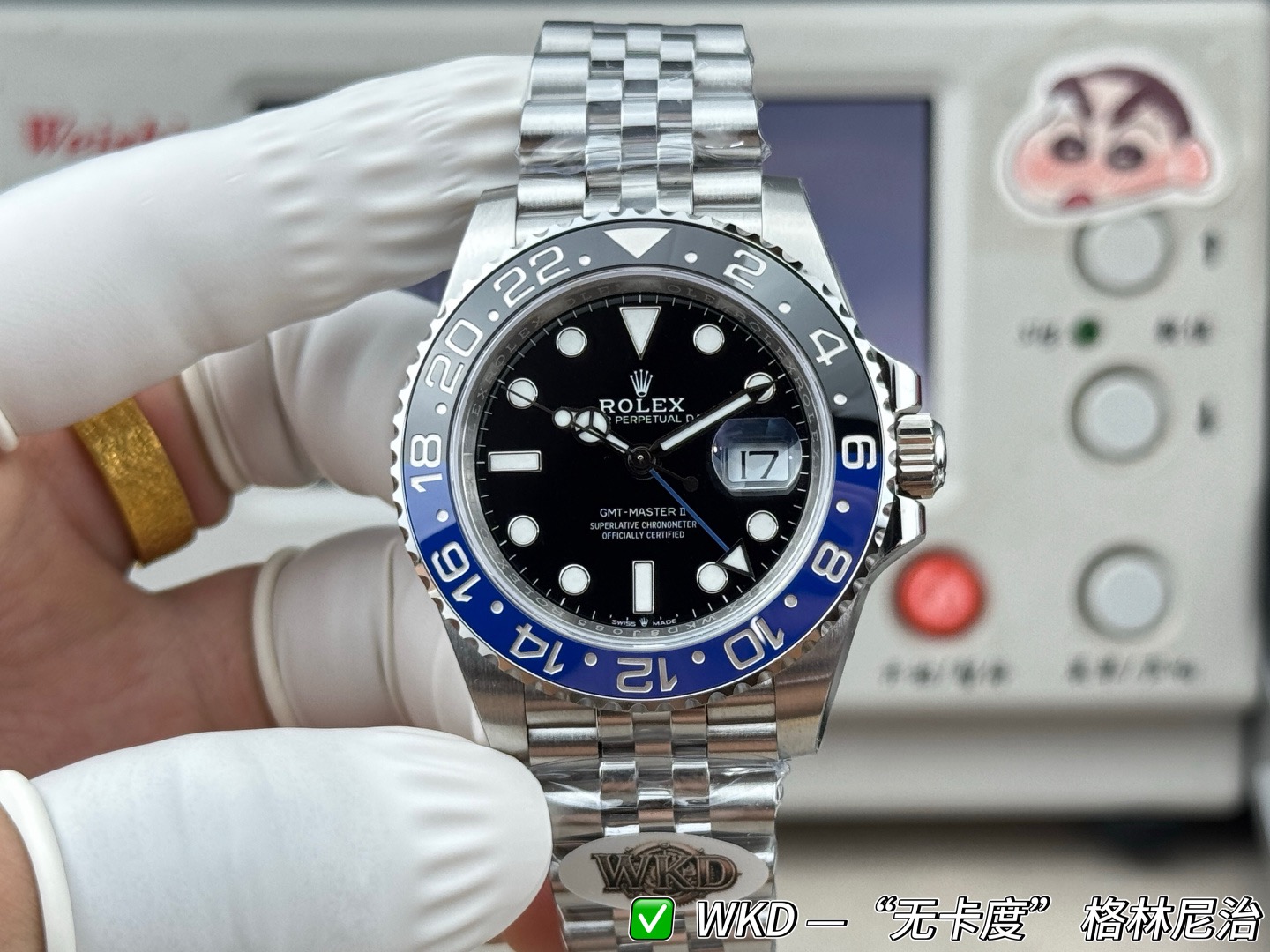 No.7 WKD Rolex GMT‑Master II Batman Blue‑Black Bezel Automatic Mechanical Men's Watch