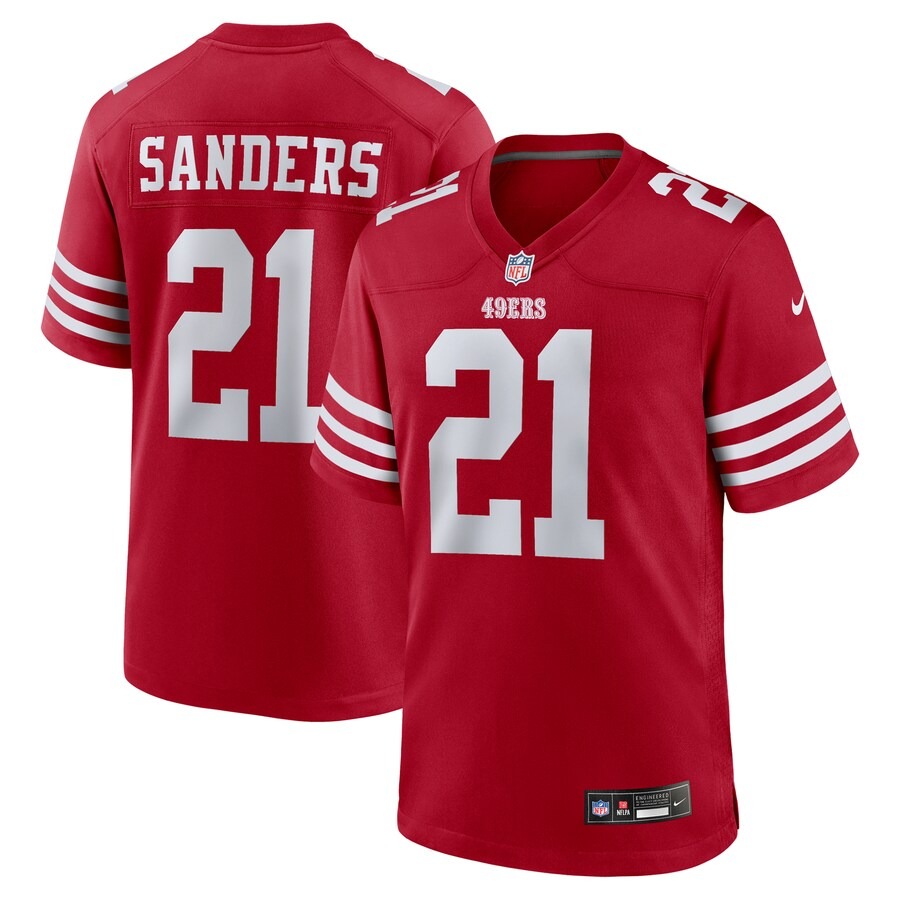 Men's San Francisco 49ers Deion Sanders Nike  Scarlet Team Retired Player Game Jersey - Jersey