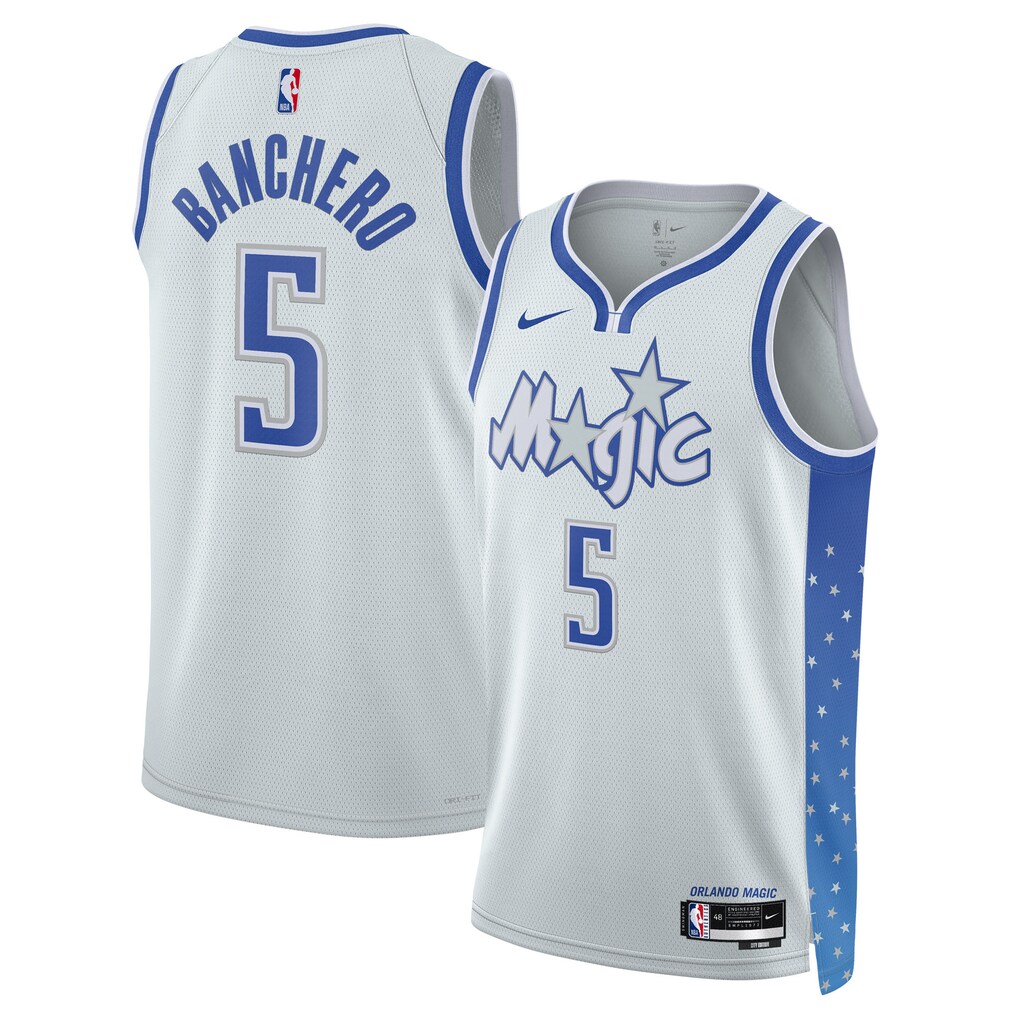 Unisex Orlando Magic Paolo Banchero Nike Silver 2025/26 Swingman Jersey - City Edition - Jersey