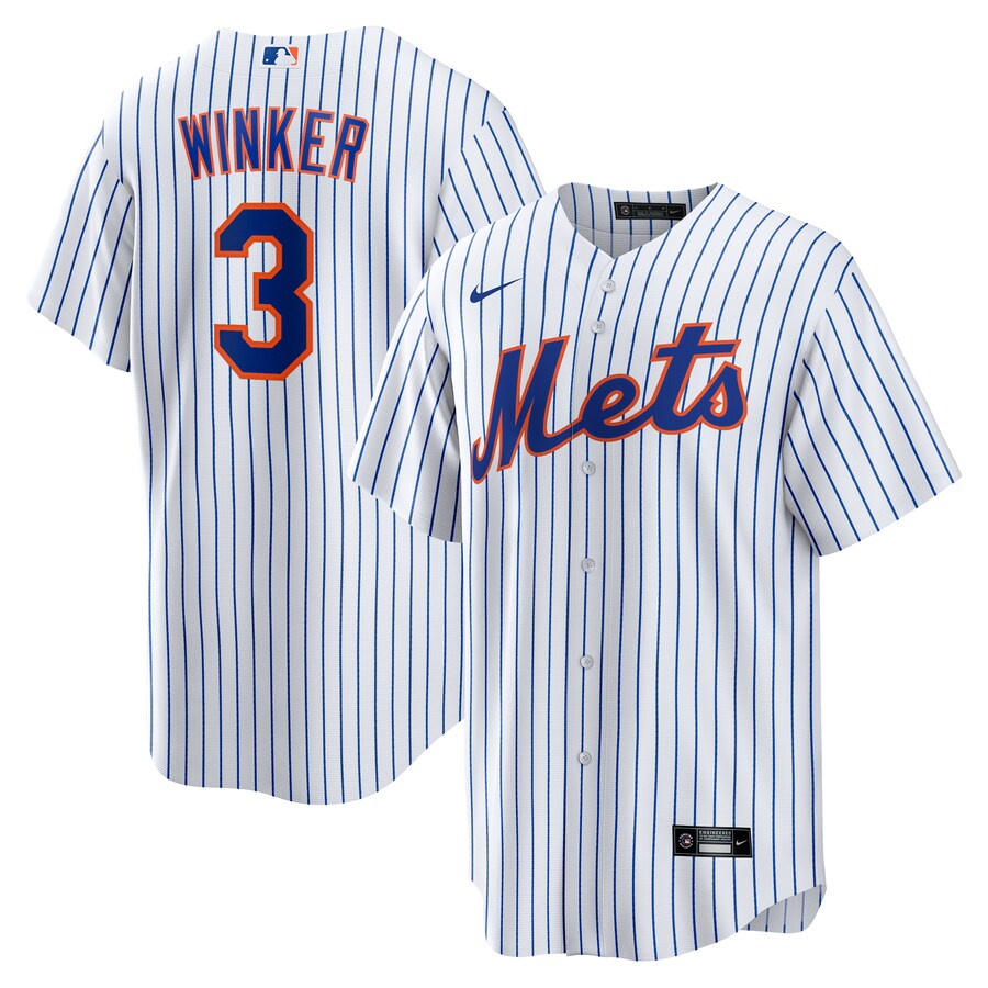 Men's New York Mets Jesse Winker Nike White Home Replica Jersey - Jersey