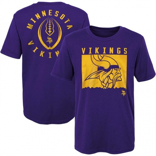 Men's Minnesota Vikings Purple Preschool Liquid Camo Logo T Shirt - Jersey