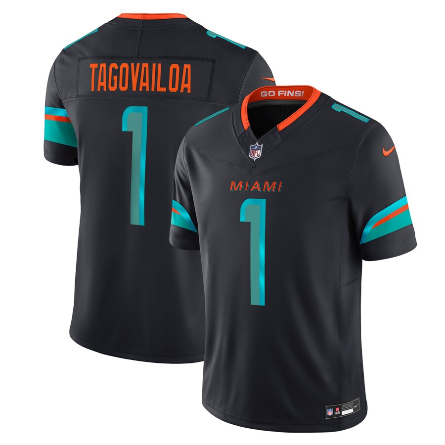 Men's Miami Dolphins Tua Tagovailoa Nike Pitch Blue 2025 Rivalries Collection Limited Jersey - Jersey