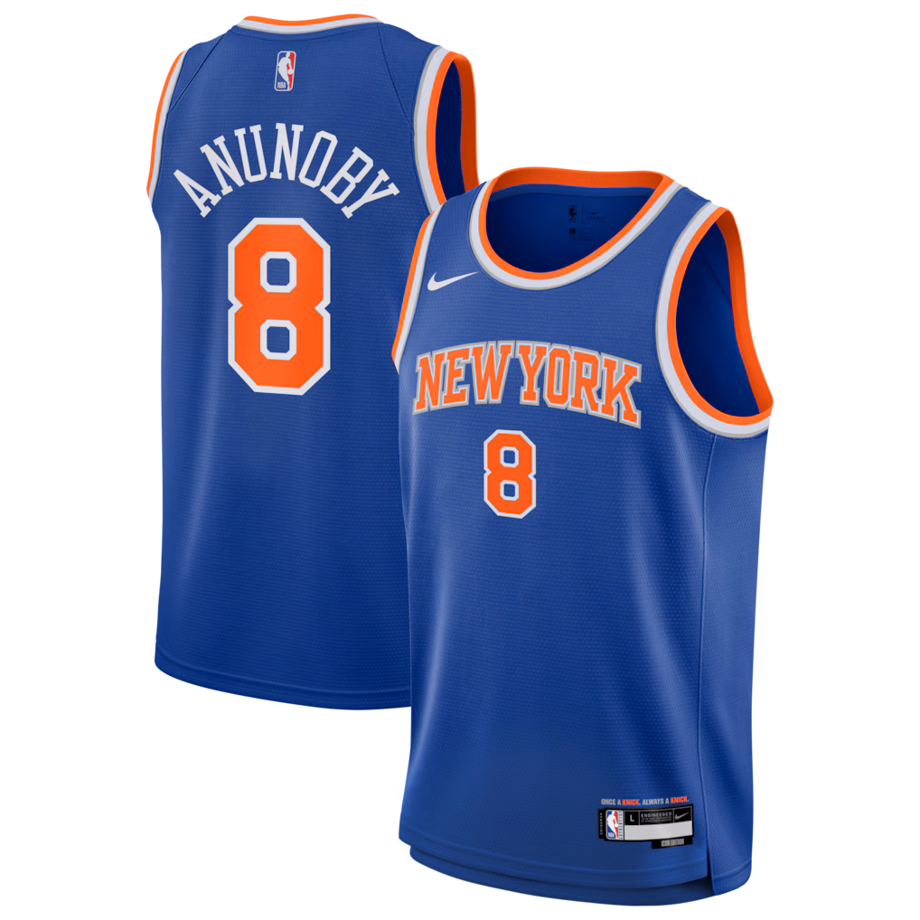 Youth New York Knicks OG Anunoby Nike Blue Swingman Jersey - Icon - Jersey