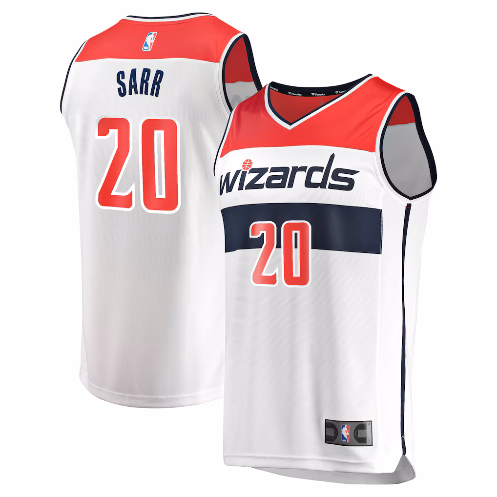 Youth Washington Wizards Alexandre Sarr Fanatics White Fast Break Replica Player Jersey - Association Edition - Jersey