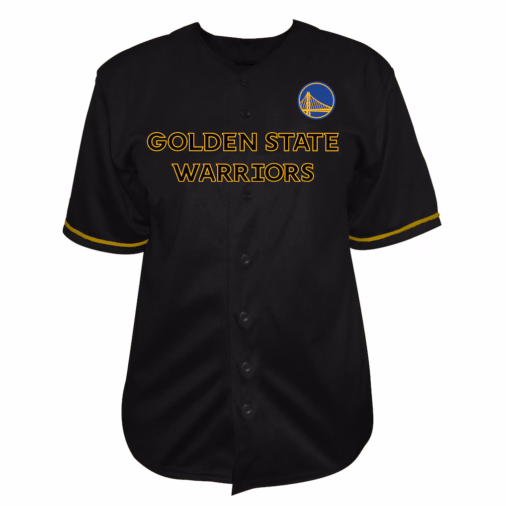 Men's Golden State Warriors Fanatics Black Big & Tall Pop Full-Button Jersey - Jersey