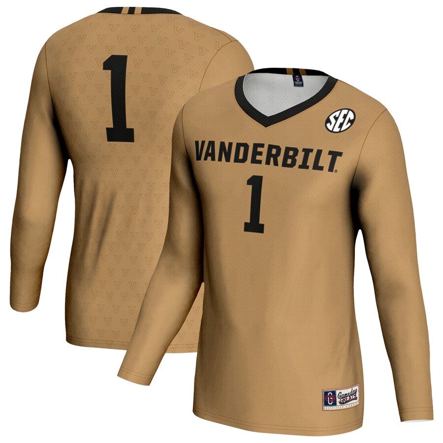 Youth GameDay Greats #1 Gold Vanderbilt Commodores Women's Volleyball Lightweight Fashion Jersey - Jersey