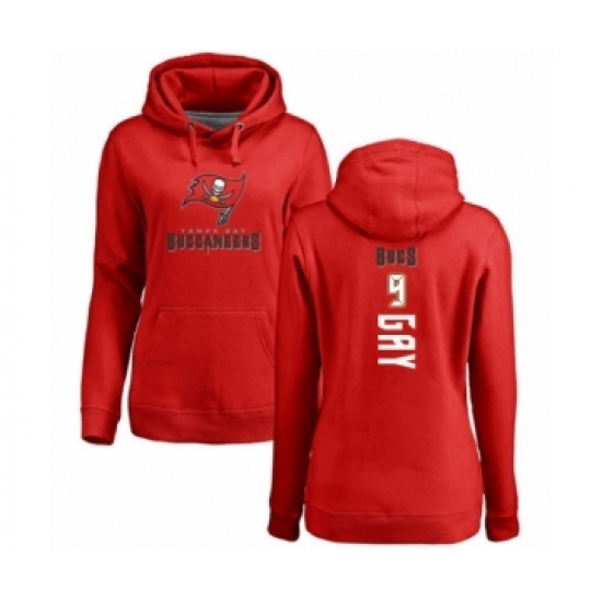Football Women's Tampa Bay Buccaneers #9 Matt Gay Red Backer Pullover Hoodie - Jersey