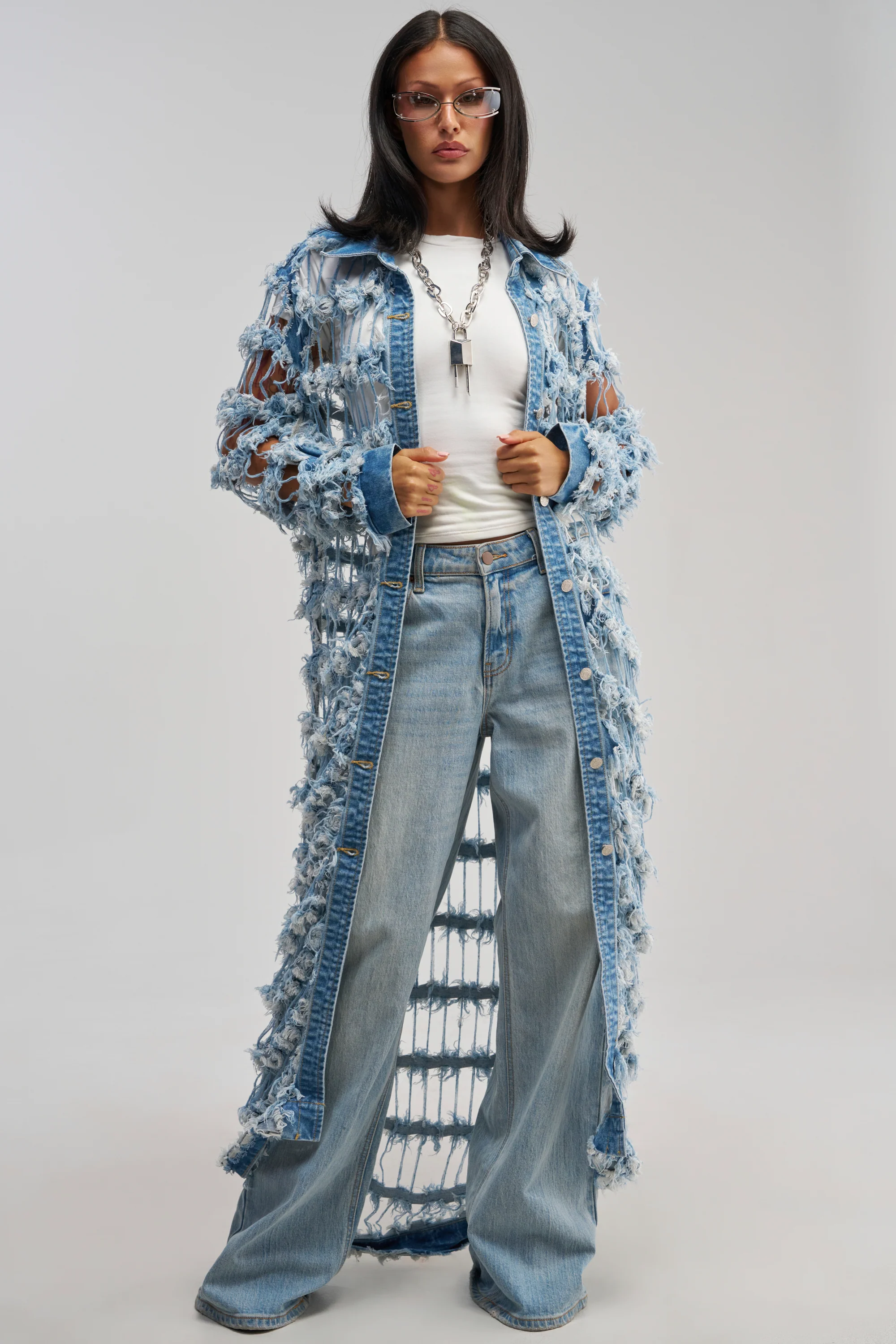 GOOD TIME NOT A LONG TIME DENIM TRENCH - Akira Wear