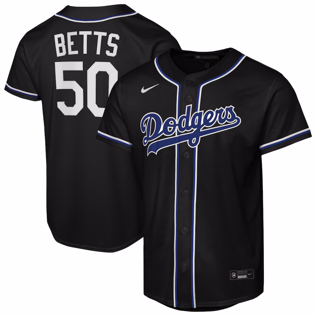 Youth Los Angeles Dodgers Mookie Betts Nike Black Fashion Replica Player Jersey - Jersey