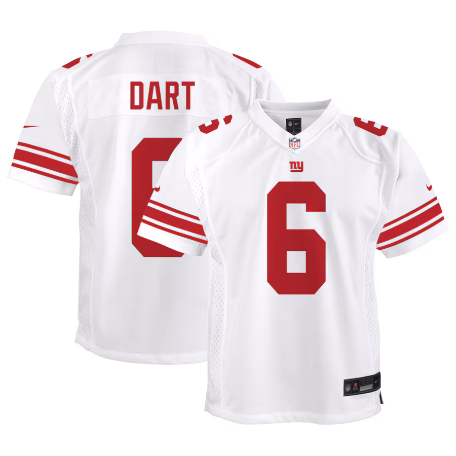 Youth New York Giants Jaxson Dart Nike White Game Jersey - Jersey