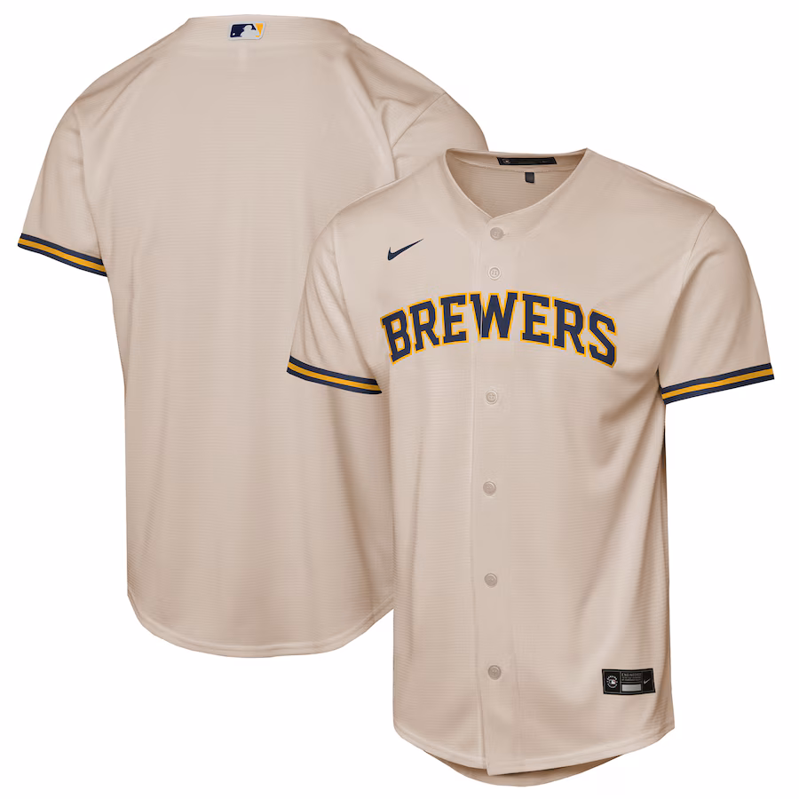 Youth Milwaukee Brewers Nike Cream Home Replica 2.0 Jersey - Jersey