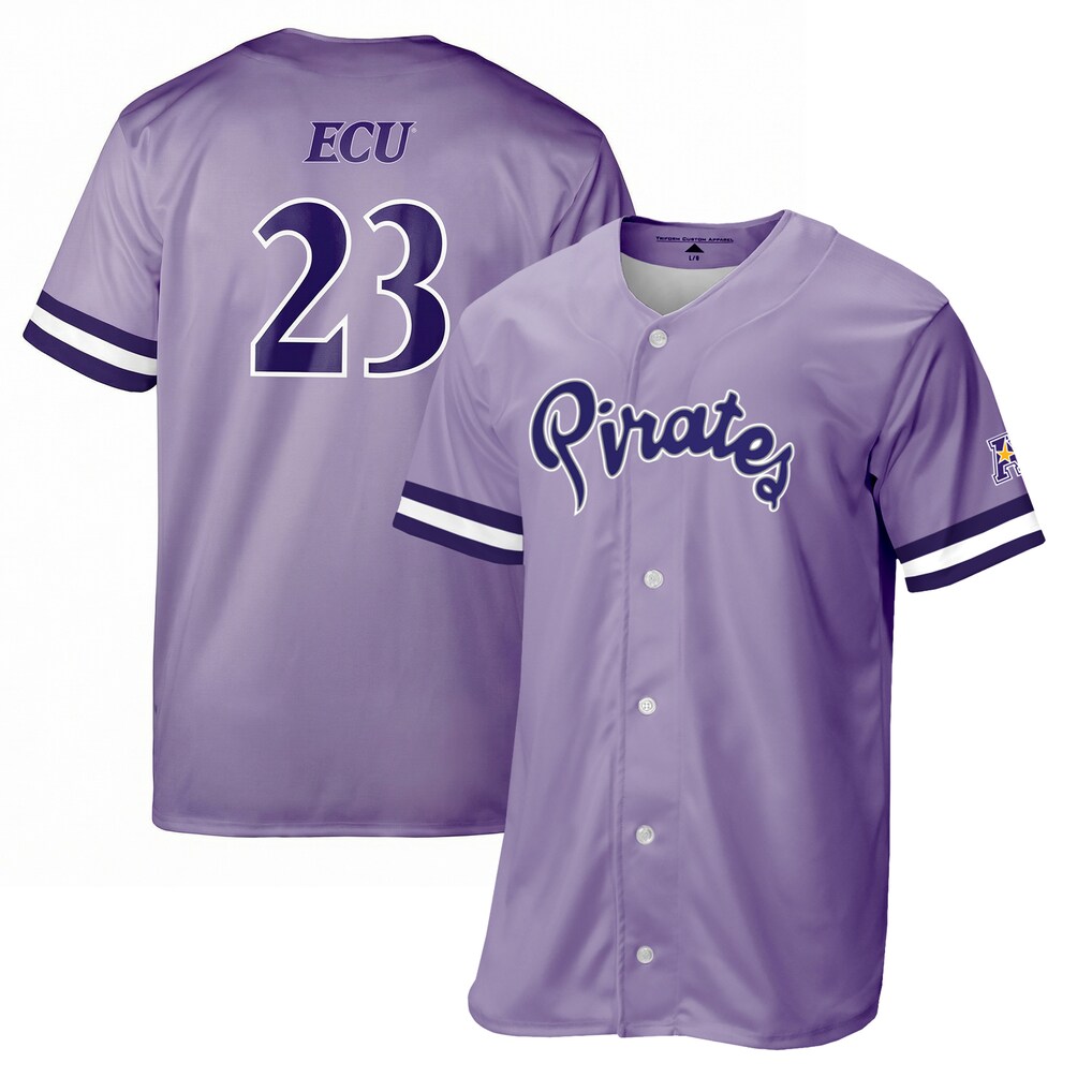 Men's adidas Purple ECU Pirates Replica Baseball Jersey - Jersey