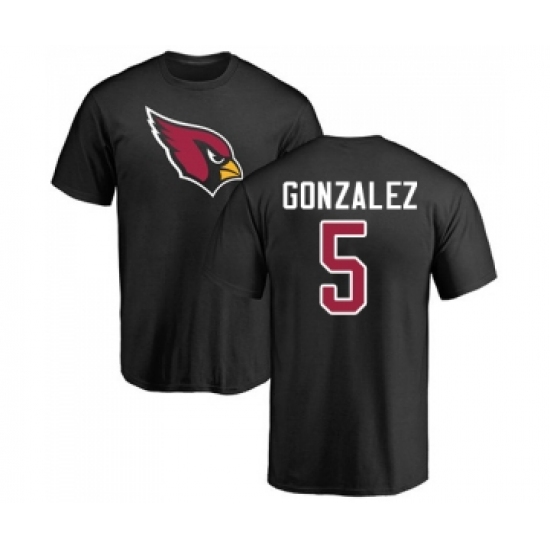 Football Arizona Cardinals #5 Zane Gonzalez Black Name & Number Logo T-Shirt - Jersey