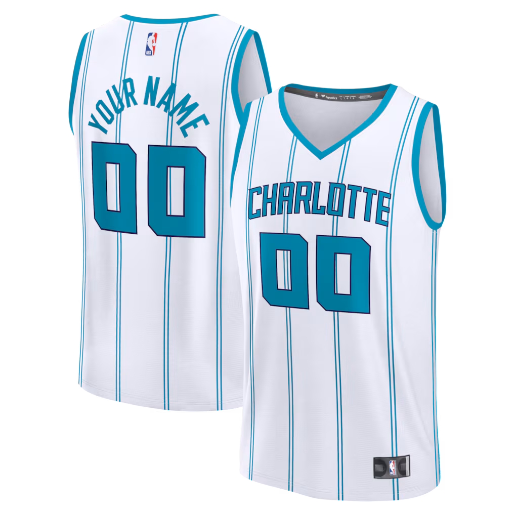 Youth Charlotte Hornets Fanatics White Fast Break Custom Jersey - Association Edition - Jersey