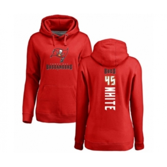 Football Women's Tampa Bay Buccaneers #45 Devin White Red Backer Pullover Hoodie - Jersey