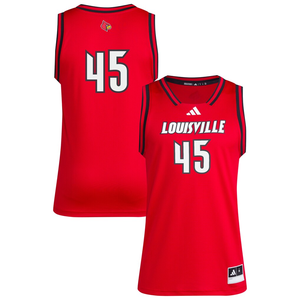 Men's adidas #45 Red Louisville Cardinals Replica Swingman Jersey - Jersey