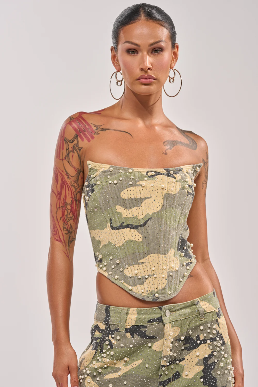 EMBELLISHED CAMO CORSET - Akira Wear
