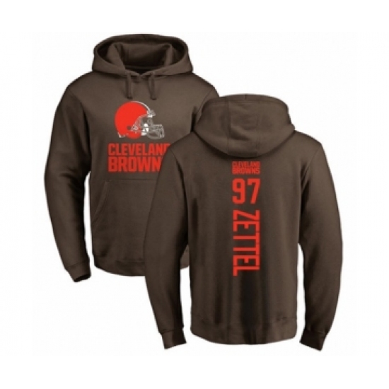 Football Cleveland Browns #97 Anthony Zettel Brown Backer Pullover Hoodie - Jersey