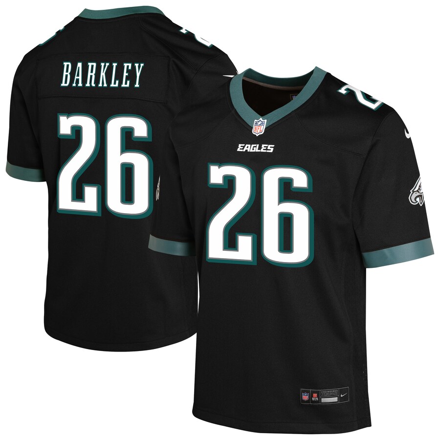 Youth Philadelphia Eagles Saquon Barkley Nike Black Alternate Game Jersey - Jersey
