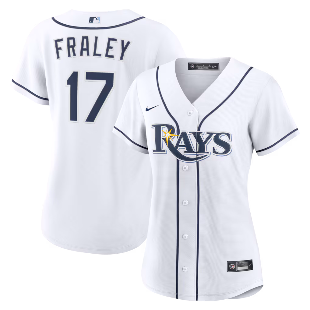 Women's Tampa Bay Rays Jake Fraley Nike White Home Replica Jersey - Jersey