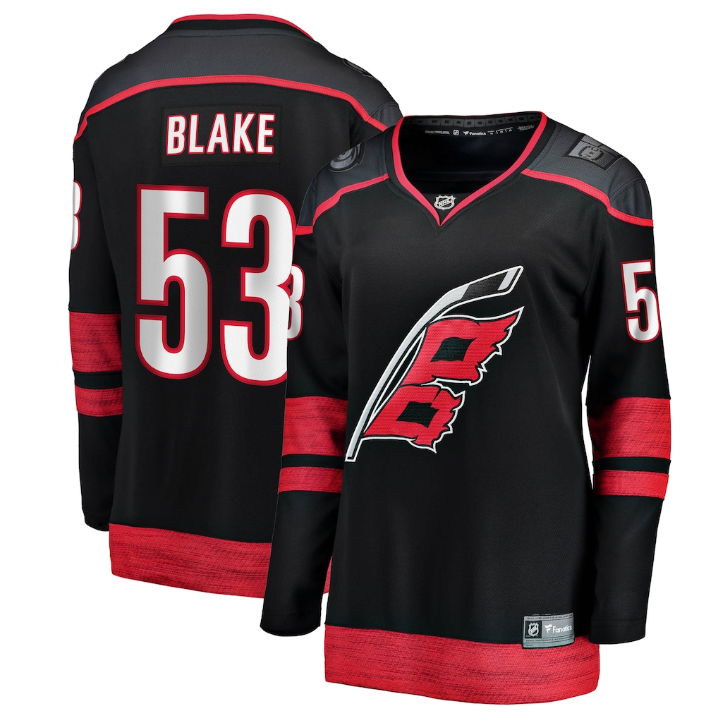 Women's Carolina Hurricanes Jackson Blake Fanatics Black Home Breakaway Jersey - Jersey