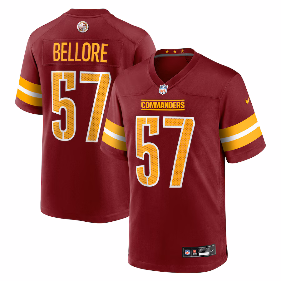 Men's Washington Commanders Nick Bellore Nike Burgundy Team Game Jersey - Jersey