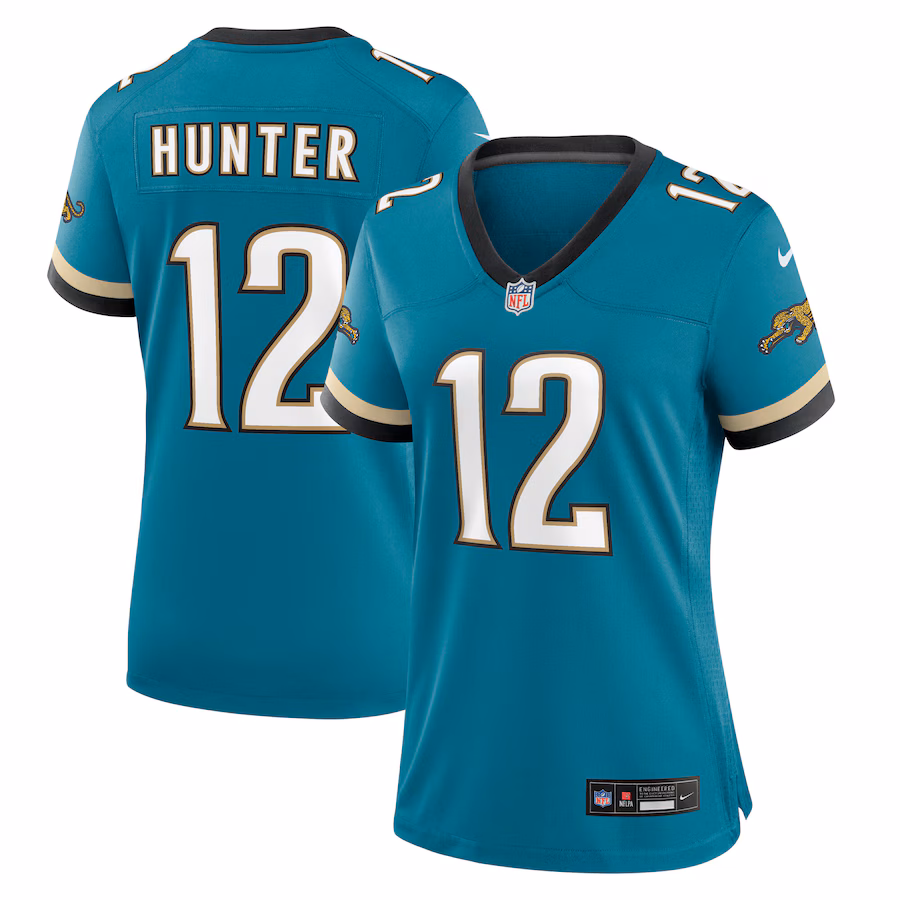 Women's Jacksonville Jaguars Travis Hunter Nike Teal Alternate 2 Prowler Throwback Game Jersey - Jersey