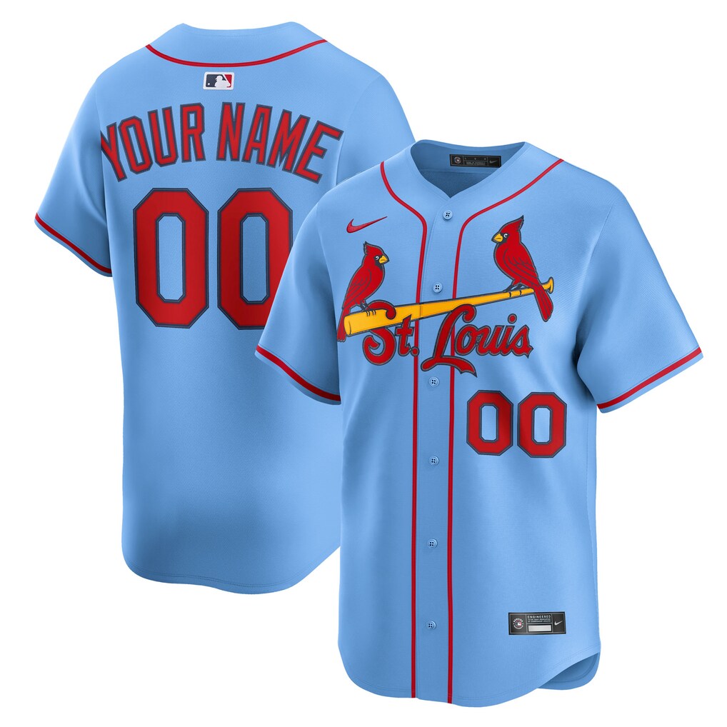Men's St. Louis Cardinals Nike Light Blue Alternate Limited Custom Jersey - Jersey