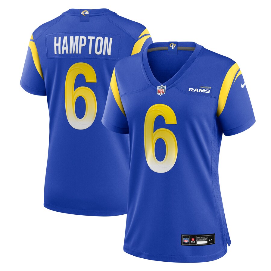 Women's Los Angeles Rams Nick Hampton Nike Royal Team Game Jersey - Jersey