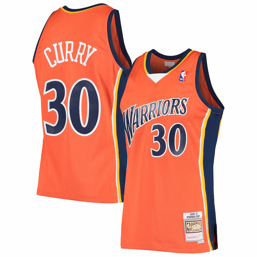 Men's Golden State Warriors Stephen Curry Mitchell & Ness Orange Hardwood Classics Swingman Jersey - Jersey