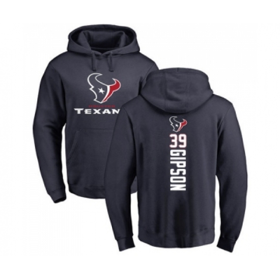 Football Houston Texans #39 Tashaun Gipson Navy Blue Backer Pullover Hoodie - Jersey