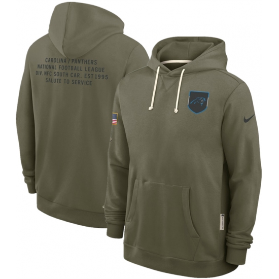 Men's Carolina Panthers Olive 2025 Salute to Service Pullover Hoodie - Jersey