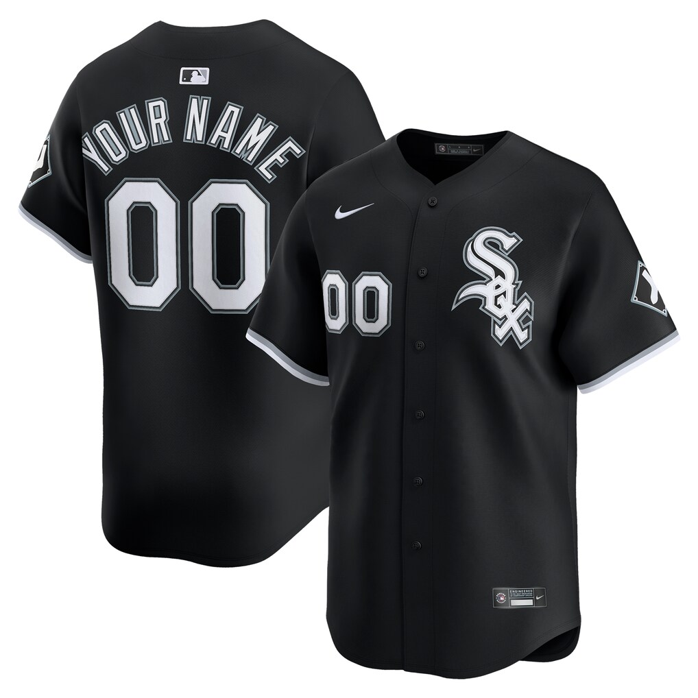 Men's Chicago White Sox Nike Black Alternate Limited Custom Jersey - Jersey