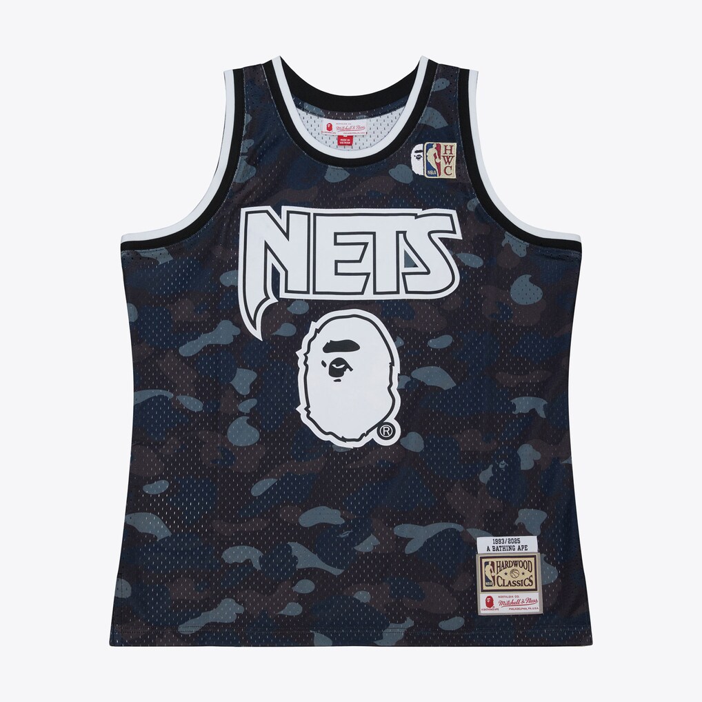Men's New Jersey Nets Mitchell & Ness x BAPE Black Swingman Jersey - Jersey