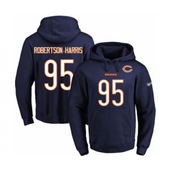 Football Men's Chicago Bears #95 Roy Robertson-Harris Navy Blue Name & Number Pullover Hoodie - Jersey