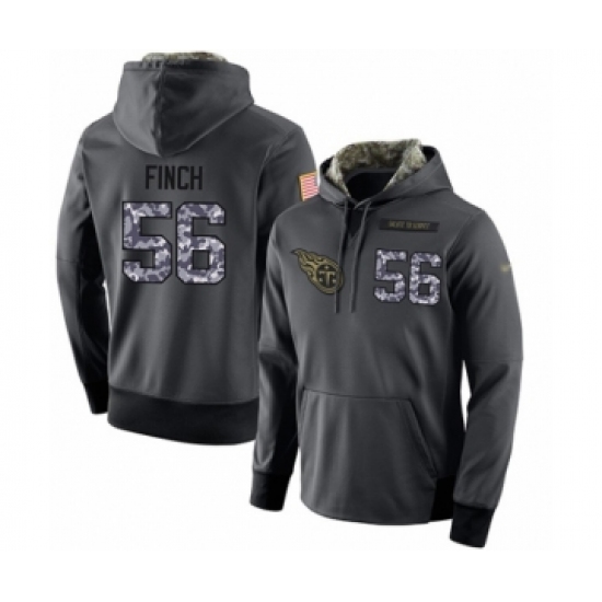 Football Men's Tennessee Titans #56 Sharif Finch Stitched Black Anthracite Salute to Service Player Performance Hoodie - Jersey