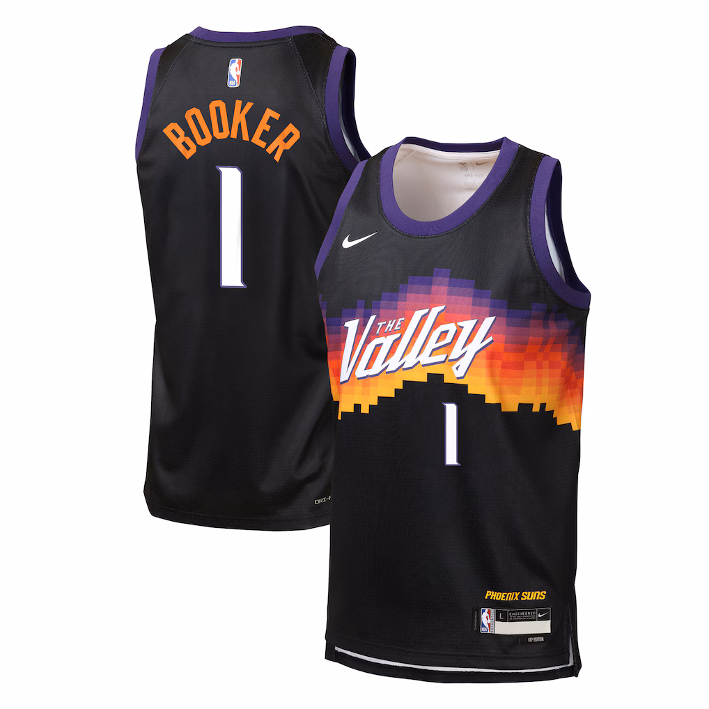 Youth Phoenix Suns Devin Booker Nike Black 2025/26 City Edition Swingman Jersey - Jersey