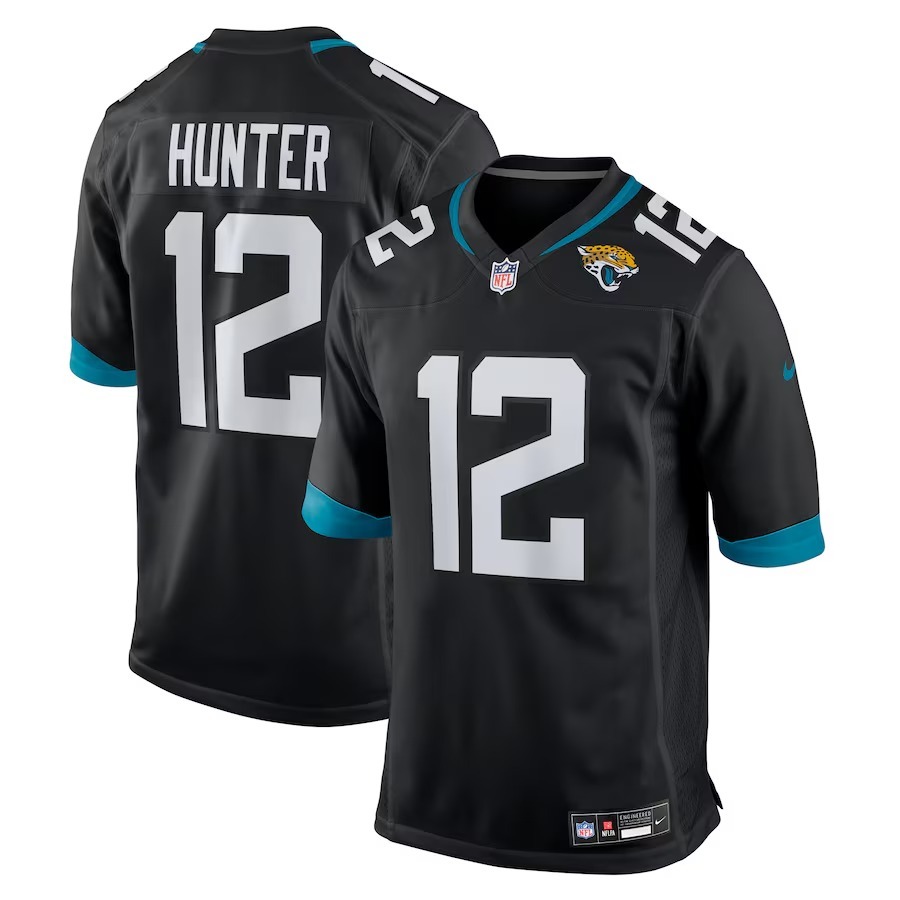 Men's Jacksonville Jaguars Travis Hunter Nike Black 2025 NFL Draft First Round Pick Alternate Game Player Jersey - Jersey