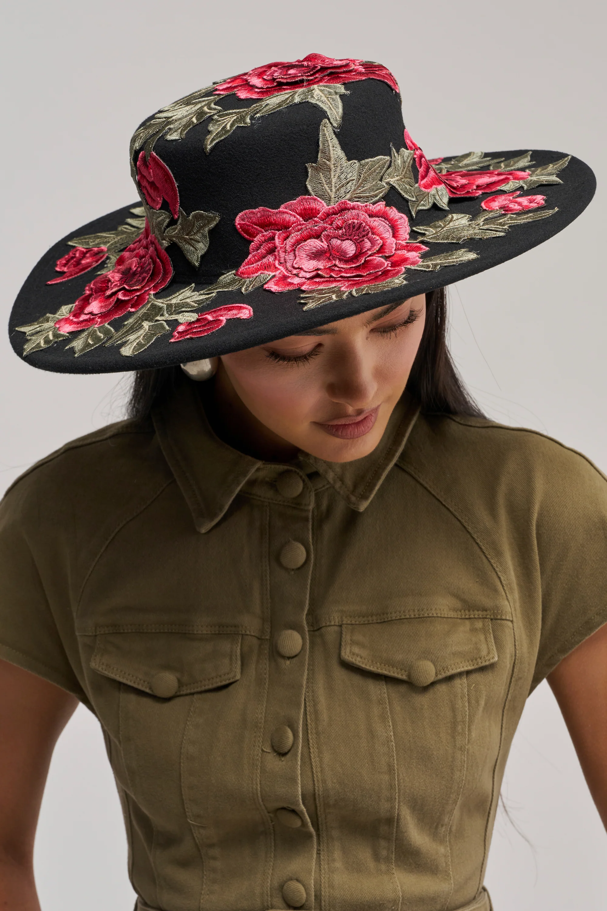 ALIYA FLORAL BRIM HAT - Akira Wear