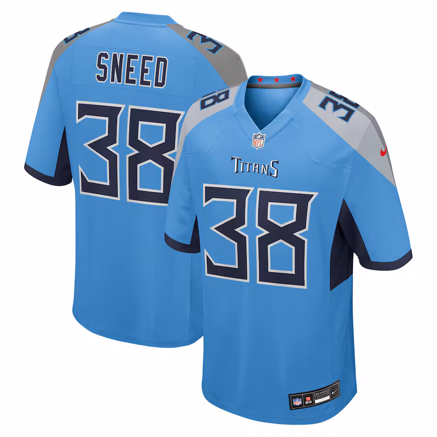 Men's Tennessee Titans L'Jarius Sneed Nike Light Blue Team Game Jersey - Jersey