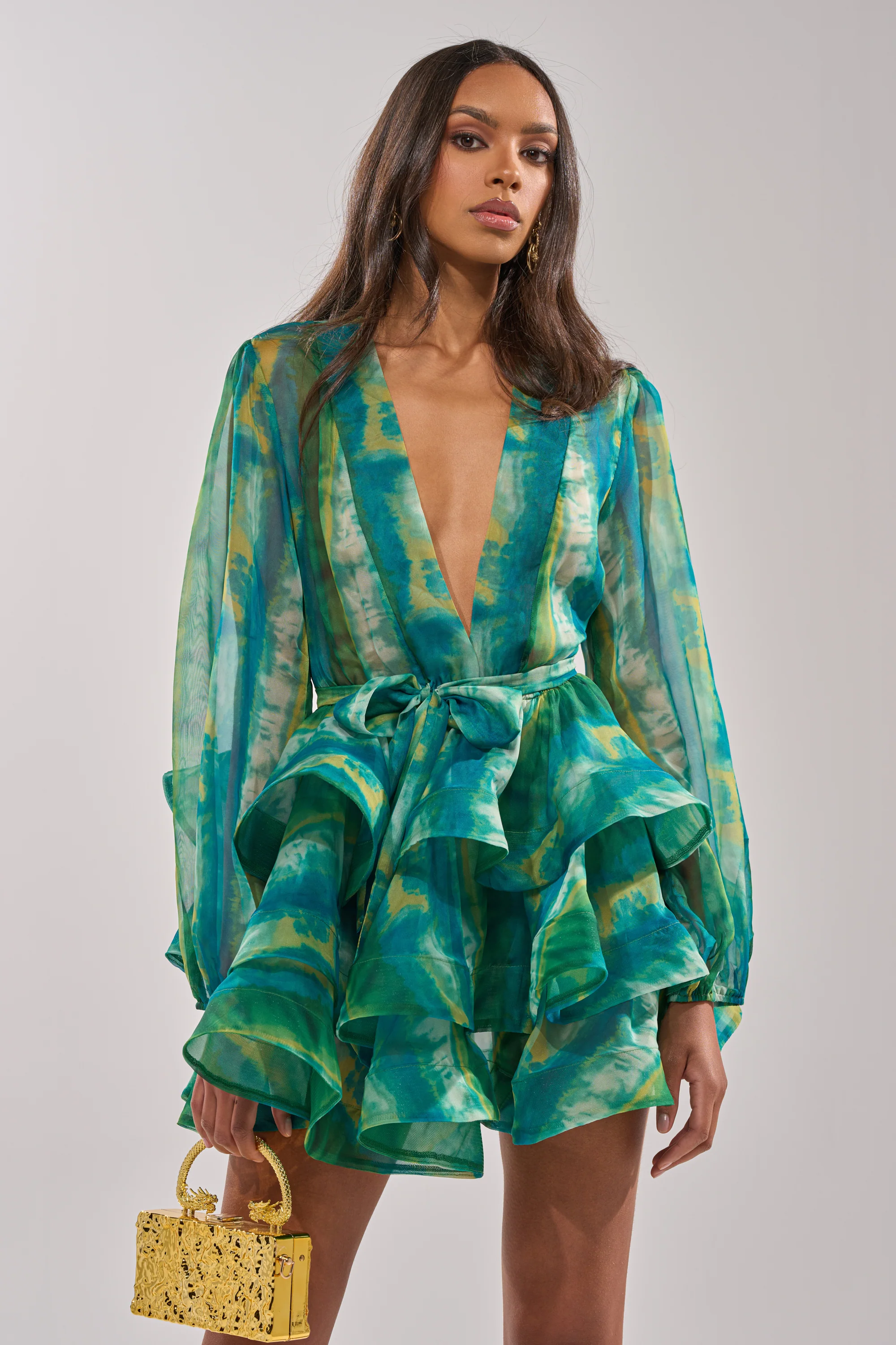 SEA BREEZE RUFFLE MINI DRESS - Akira Wear