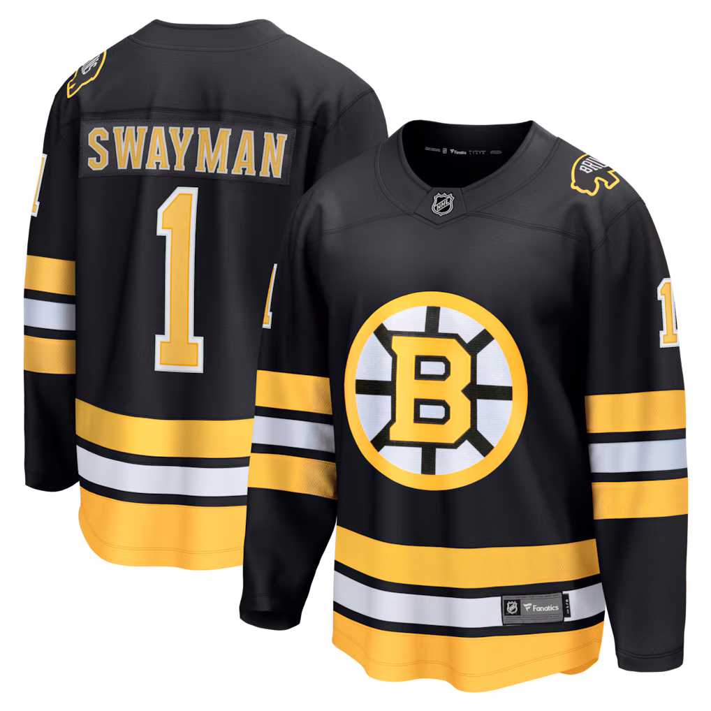 Men's Boston Bruins Jeremy Swayman Fanatics Black Home Breakaway Jersey - Jersey