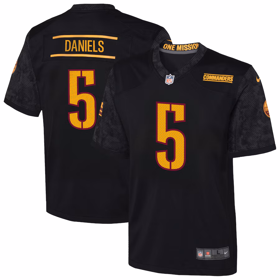 Youth Washington Commanders Jayden Daniels Nike Black Alternate Game Jersey - Jersey