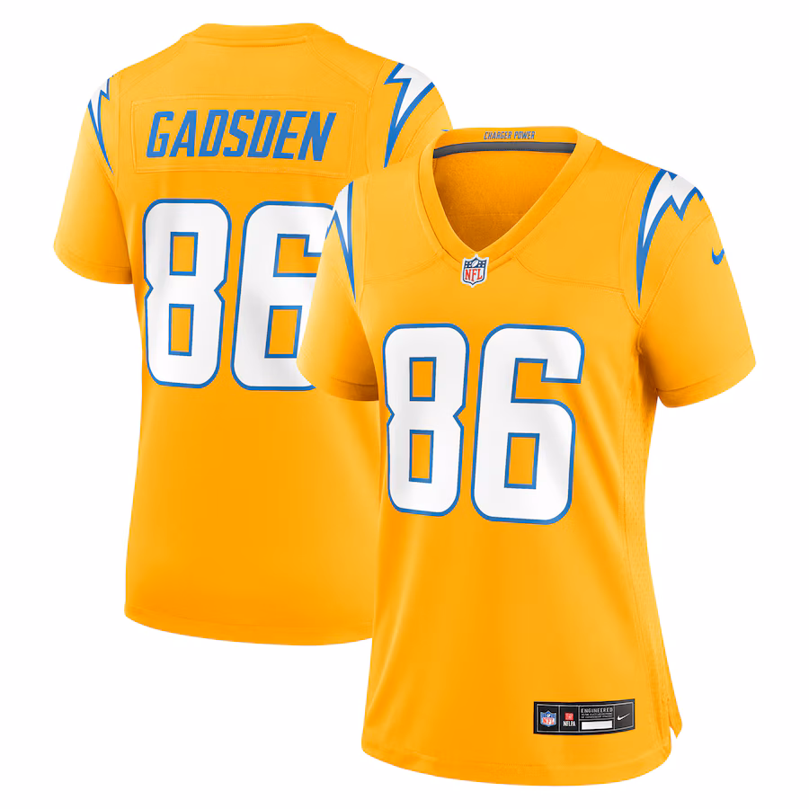Women's Los Angeles Chargers Oronde Gadsden Nike Gold Alternate Charger Power Game Jersey - Jersey