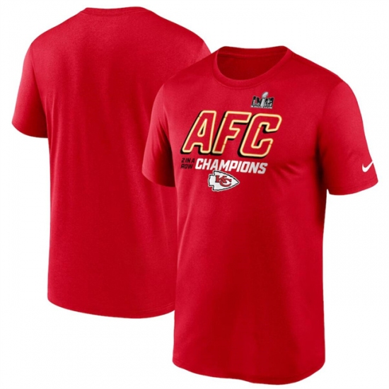 Men's Kansas City Chiefs Red 2023 AFC Champions Iconic T-Shirt - Jersey