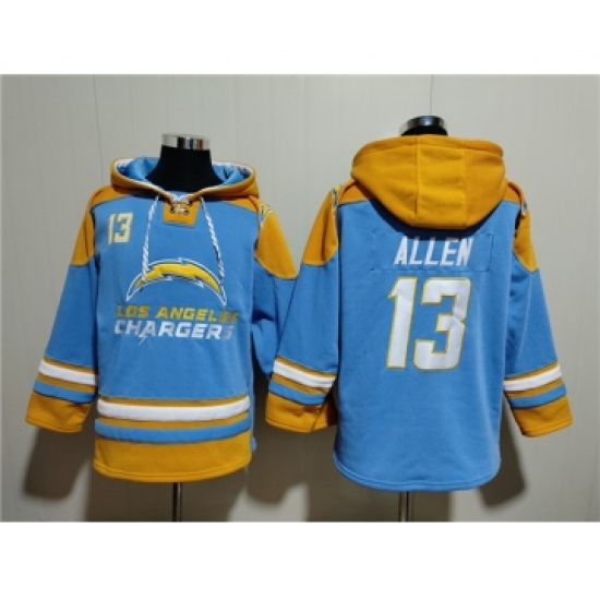 Men's Los Angeles Chargers #13 Keenan Allen Blue Ageless Must-Have Lace-Up Pullover Hoodie - Jersey