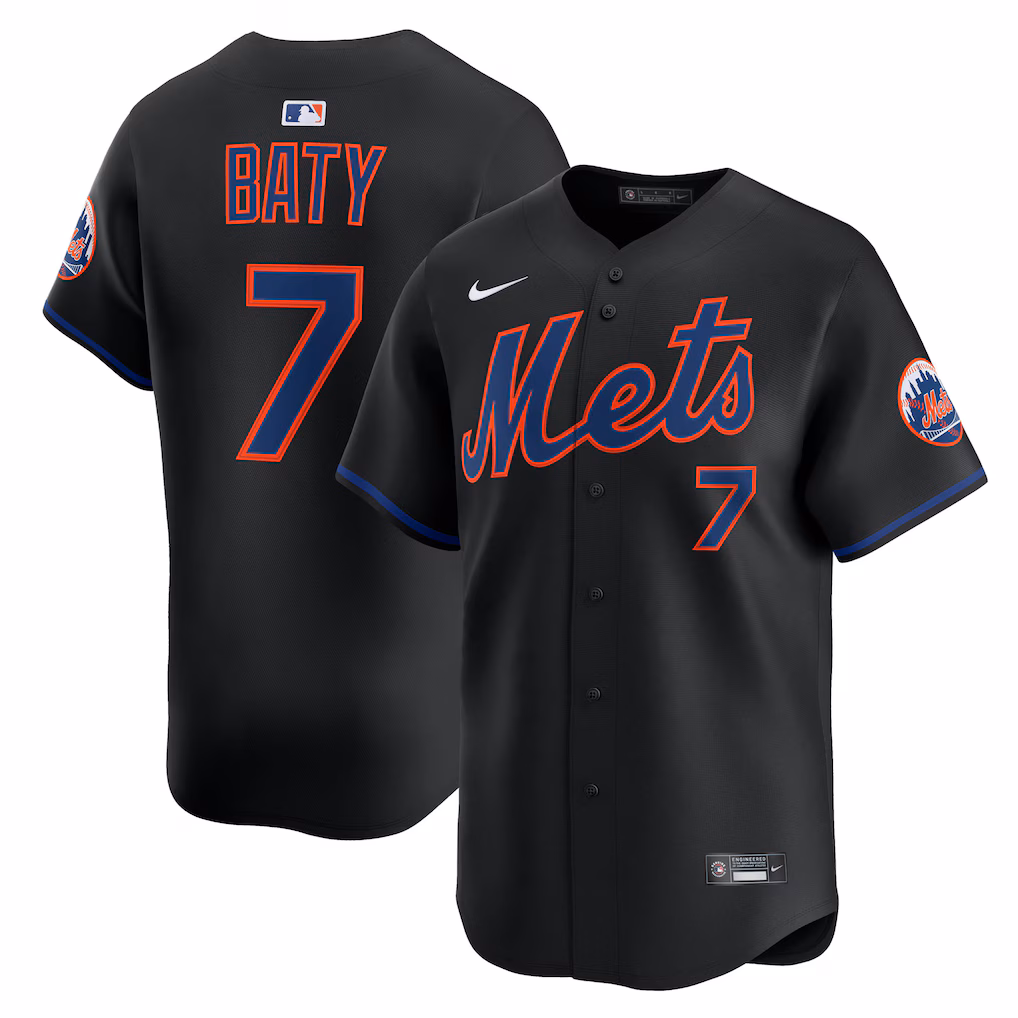 Men's New York Mets Brett Baty Nike Black Alternate Limited Jersey - Jersey