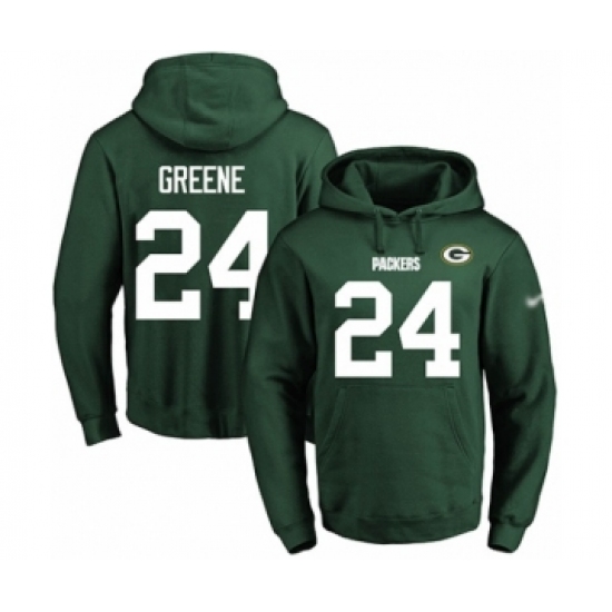 Football Men's Green Bay Packers #24 Raven Greene Green Name & Number Pullover Hoodie - Jersey